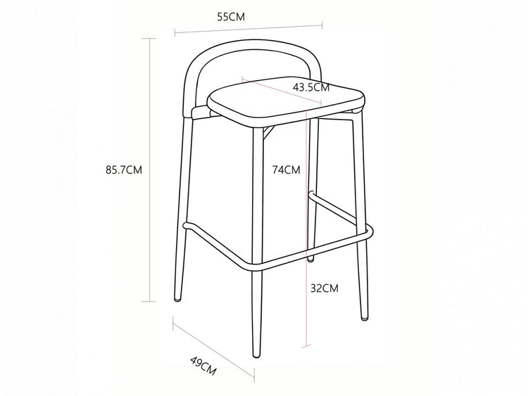 Kingston Bar Stool Champagne Set of 2