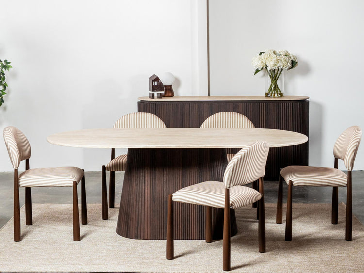Crete Large Dining Table Travertine