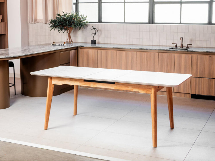 Denmark Extension Dining Table Snow White