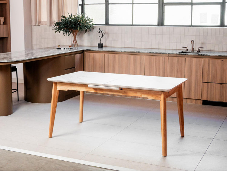 Denmark Extension Dining Table Snow White