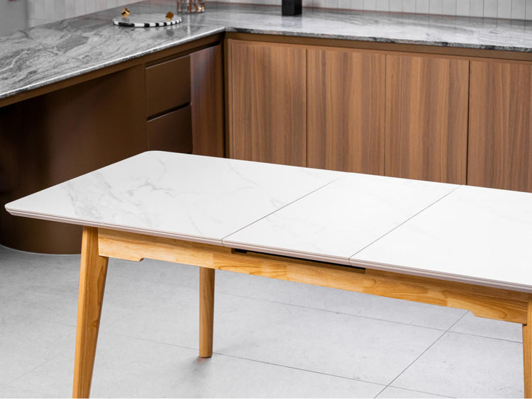 Denmark Extension Dining Table Snow White