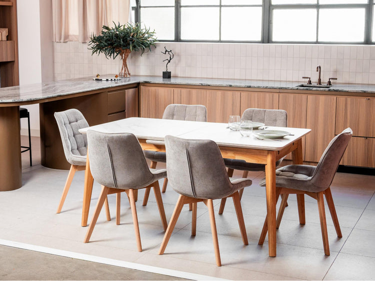 Denmark Extension Dining Table Snow White
