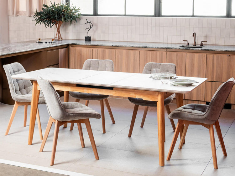 Denmark Extension Dining Table Snow White