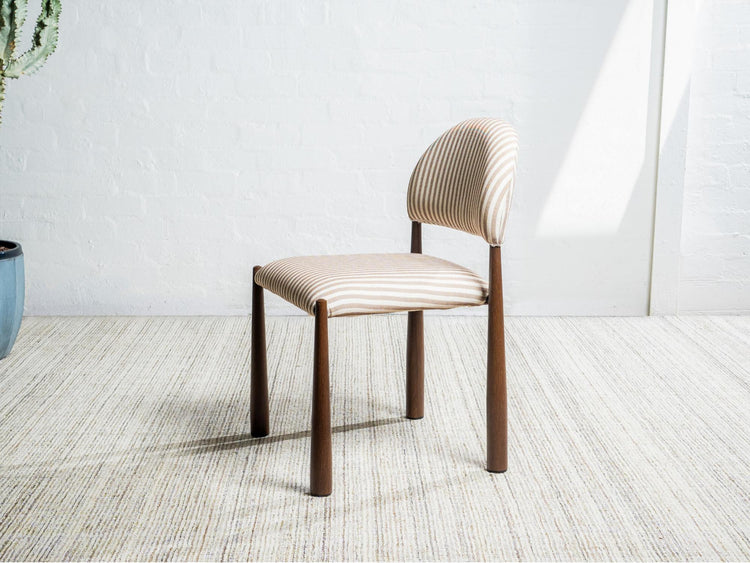 Egypt Dining Chair Beige / Walnut Set of 2