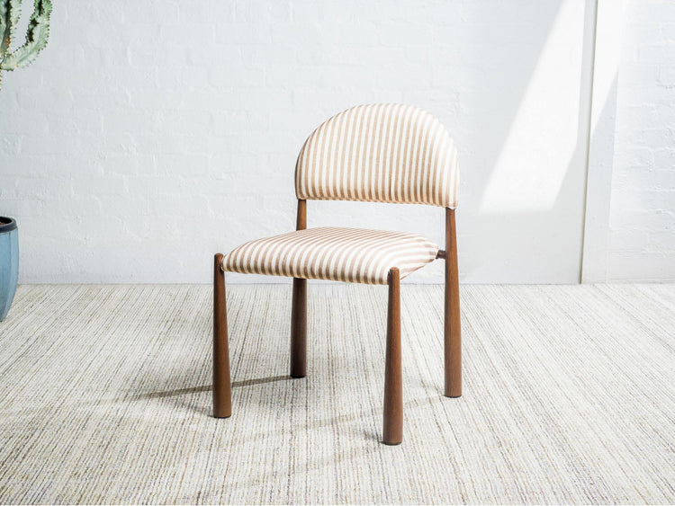 Egypt Dining Chair Beige / Walnut Set of 2