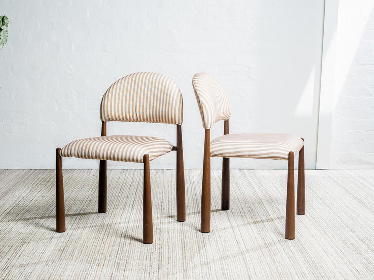 Egypt Dining Chair Beige / Walnut Set of 2