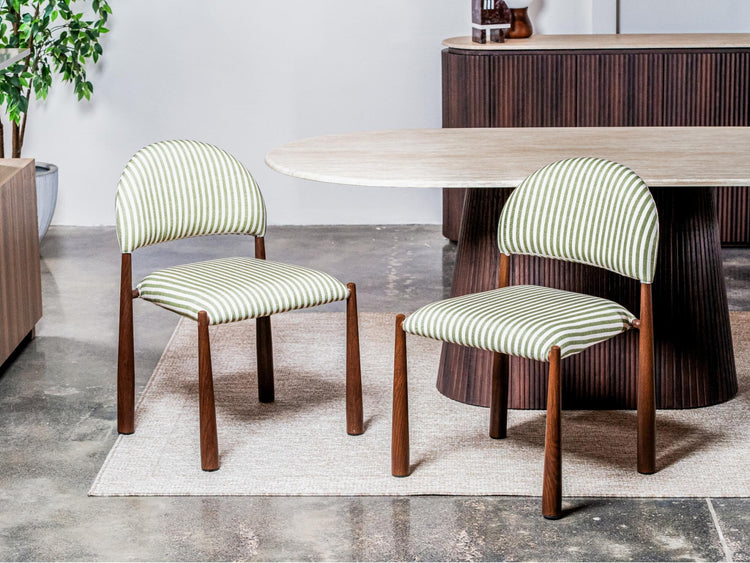 Egypt Dining Chair Moss / Walnut Set of 2