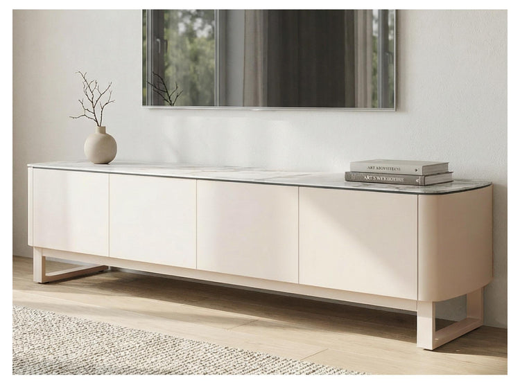 Messina TV Unit Milan White Marble