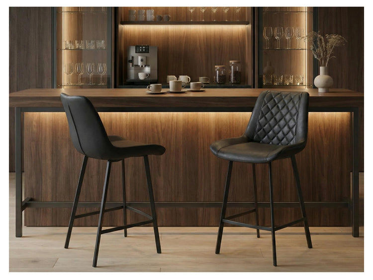 Flynn Bar Stool Black Set of 2