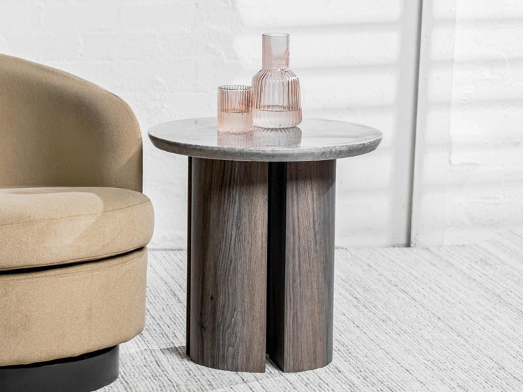 Corfu Side Table Grey Marble