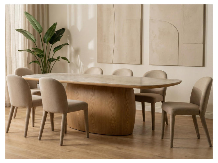 Byron Large Dining Table Taj Mahal / Natural
