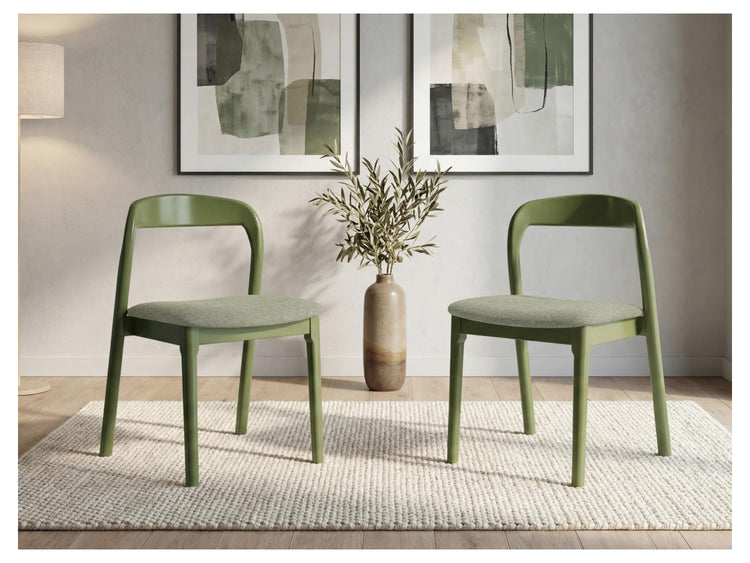 Inari Dining Chair Matte Olive / Olive Set of 2