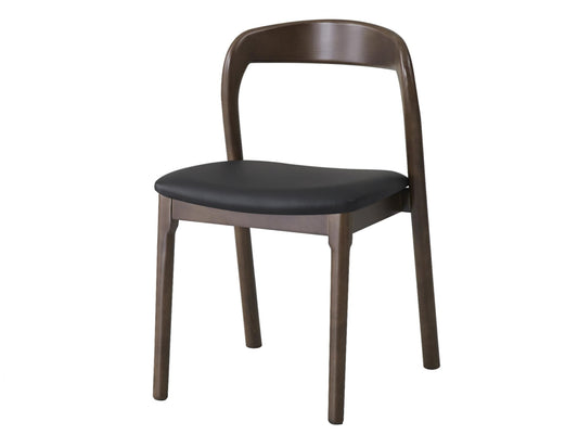Inari Dining Chair Walnut / Black PU Set of 2