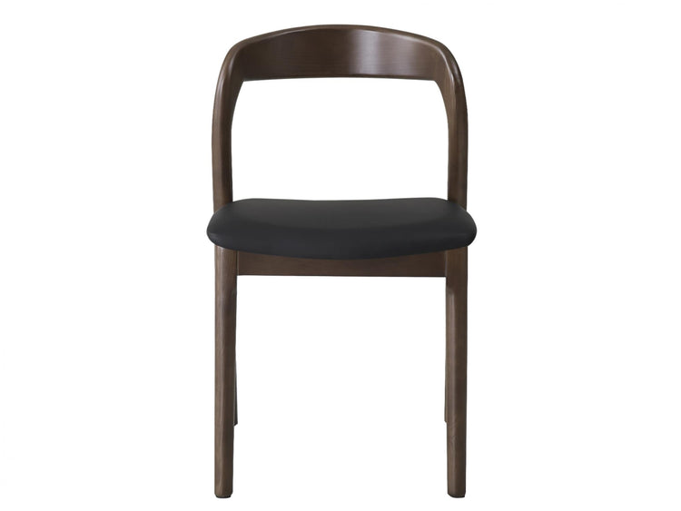Inari Dining Chair Walnut / Black PU Set of 2