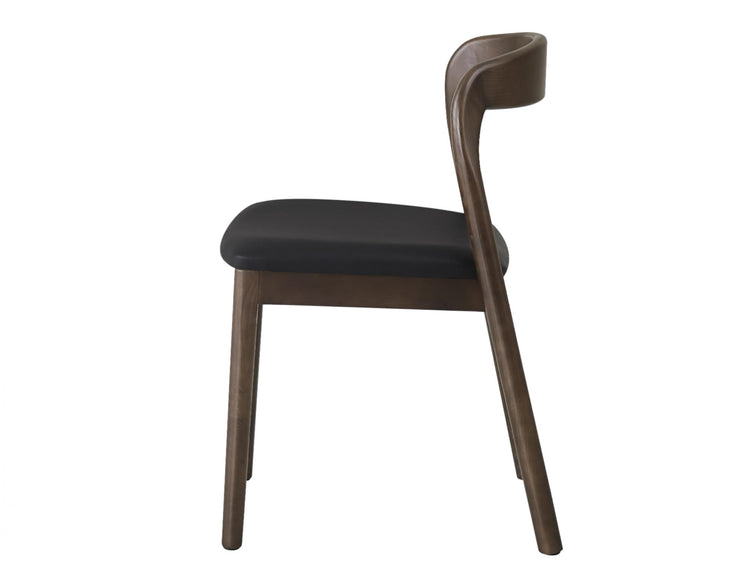 Inari Dining Chair Walnut / Black PU Set of 2