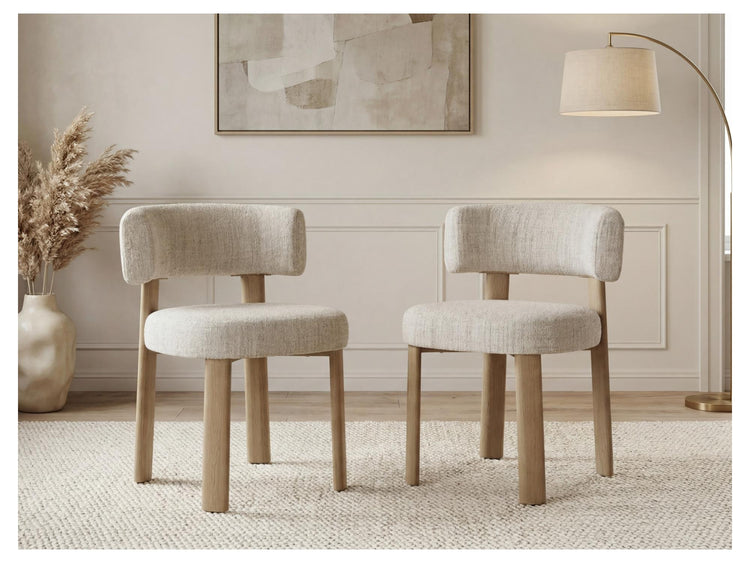 Palermo Dining Chair Mist Grey / Natural Set of 2