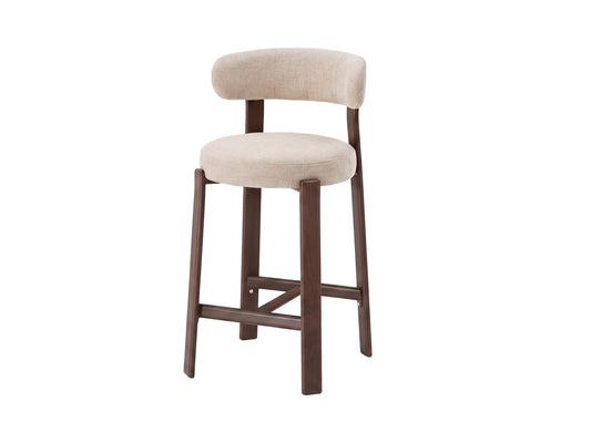 Avila Bar Stool Beige / Walnut Set of 2