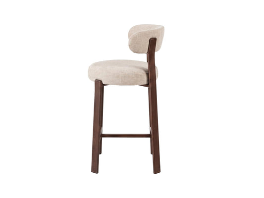 Avila Bar Stool Beige / Walnut Set of 2