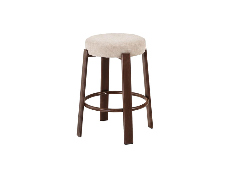 Bergen Bar Stool Beige / Walnut Set of 2