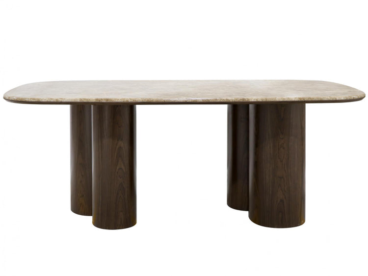 Spoleto Dining Table Dark Emparador / Dark Walnut