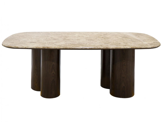 Spoleto Dining Table Dark Emparador / Dark Walnut