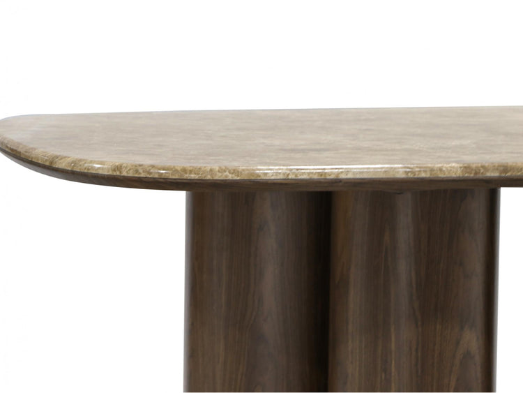 Spoleto Dining Table Dark Emparador / Dark Walnut