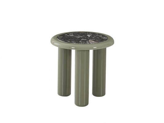 Tiber Side Table Olive / Grey Stone