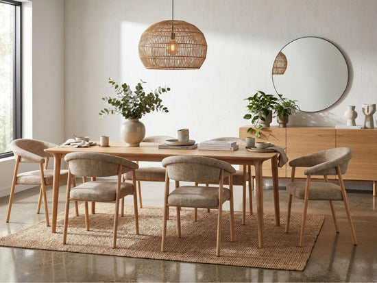 Como Dining Chair Beige / Natural Oak Set of 2