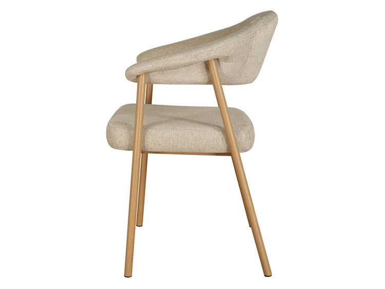 Como Dining Chair Beige / Natural Oak Set of 2