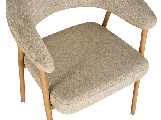 Como Dining Chair Beige / Natural Oak Set of 2