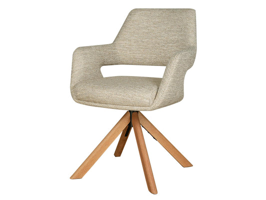 Leto Dining Chair Oatmeal Tweed / Oak Set of 2