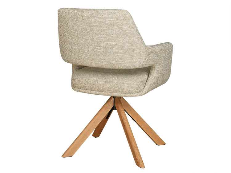 Leto Dining Chair Oatmeal Tweed / Oak Set of 2