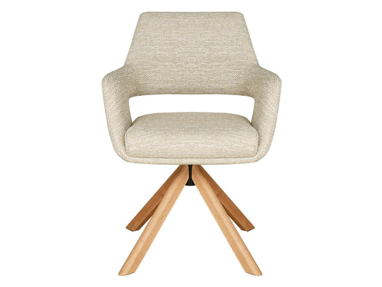 Leto Dining Chair Oatmeal Tweed / Oak Set of 2