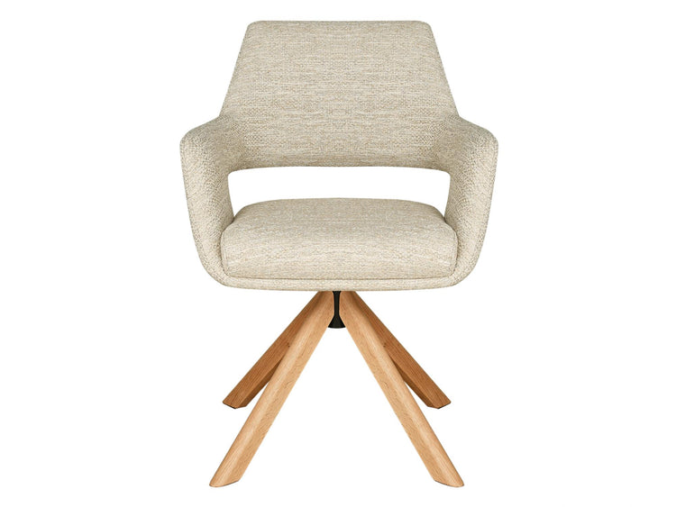 Leto Dining Chair Oatmeal Tweed / Oak Set of 2