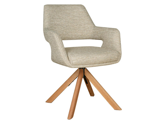 Leto Dining Chair Oatmeal Tweed / Oak Set of 2
