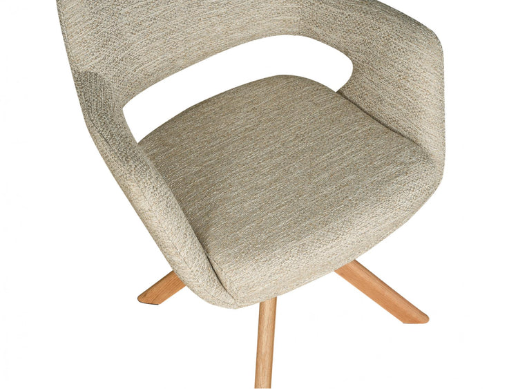 Leto Dining Chair Oatmeal Tweed / Oak Set of 2