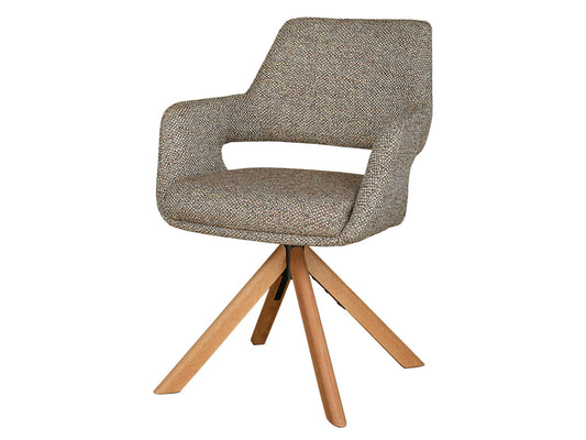 Leto Dining Chair Clay Tweed / Oak Set of 2