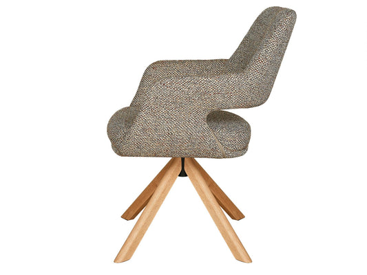 Leto Dining Chair Clay Tweed / Oak Set of 2