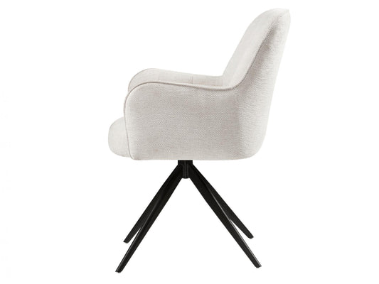Asti Swivel Dining Chair Ivory / Black Set of 2