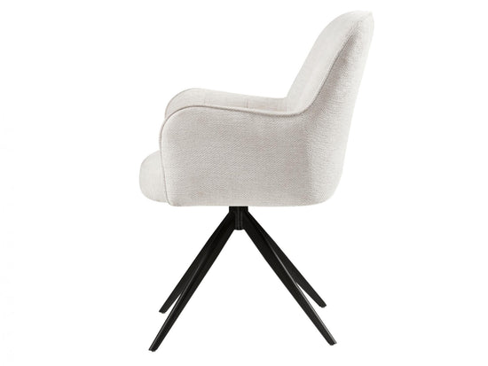 Asti Swivel Dining Chair Ivory / Black Set of 2