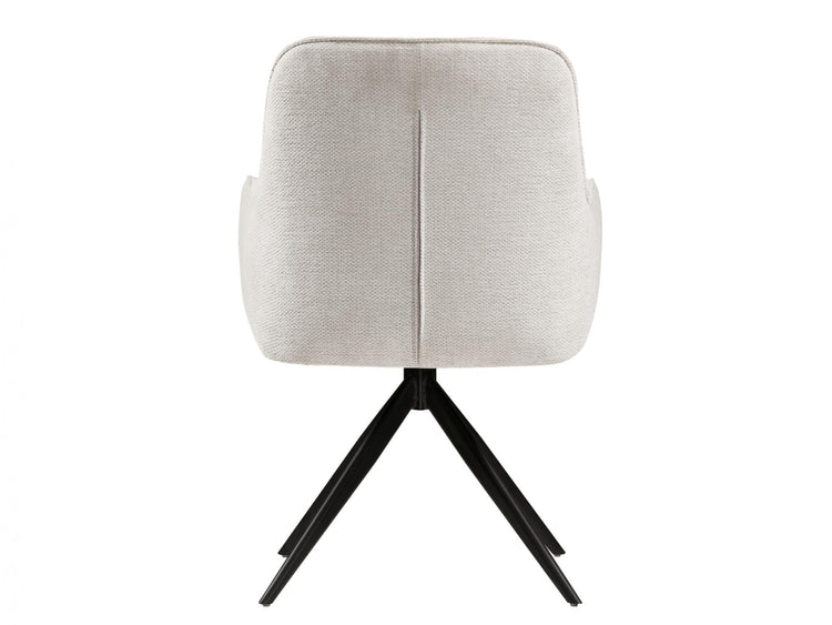 Asti Swivel Dining Chair Ivory / Black Set of 2