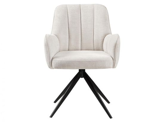 Asti Swivel Dining Chair Ivory / Black Set of 2