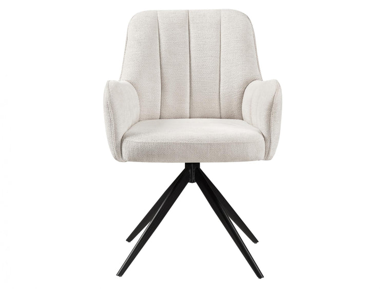 Asti Swivel Dining Chair Ivory / Black Set of 2