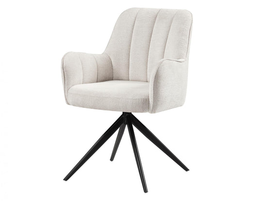 Asti Swivel Dining Chair Ivory / Black Set of 2