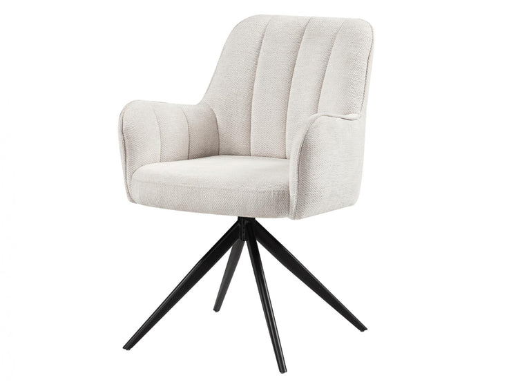 Asti Swivel Dining Chair Ivory / Black Set of 2