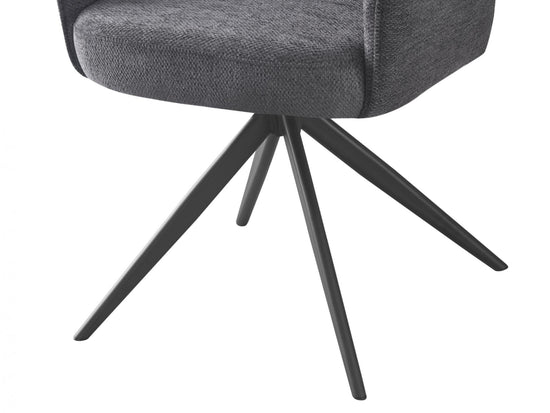 Asti Swivel Dining Chair Charcoal / Black Set of 2