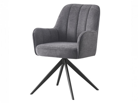 Asti Swivel Dining Chair Charcoal / Black Set of 2
