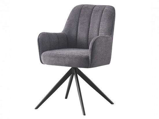Asti Swivel Dining Chair Charcoal / Black Set of 2