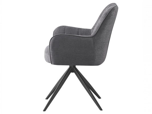 Asti Swivel Dining Chair Charcoal / Black Set of 2
