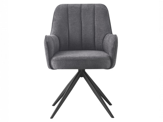 Asti Swivel Dining Chair Charcoal / Black Set of 2